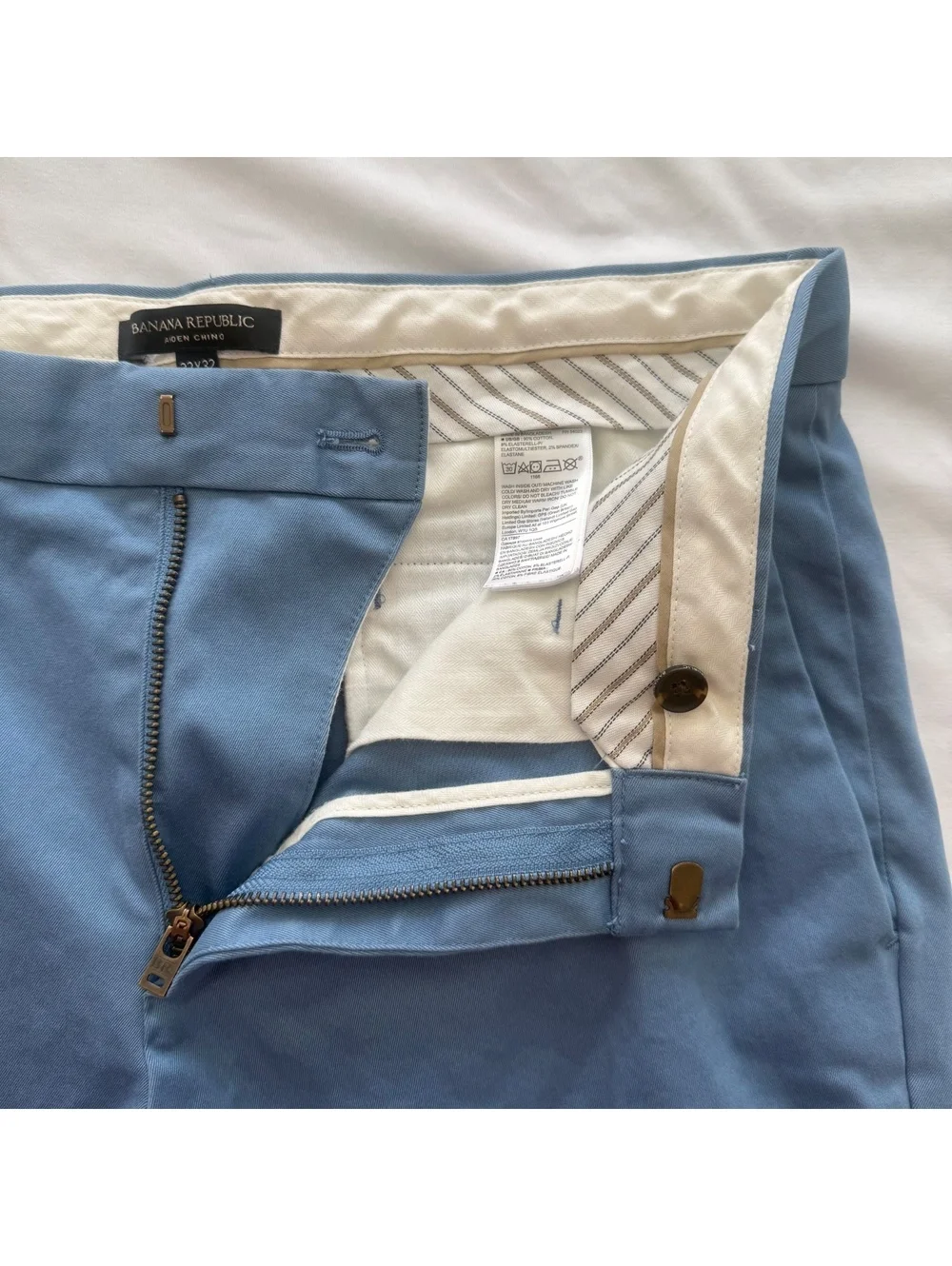 Banana Republic Aiden Chino Pants 32x32 Blue Cotton Blend